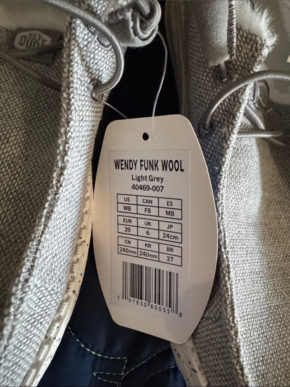 Hey Dude Light Gray Faux Fur Lined Slip-On Shoes - Picture 2 of 4